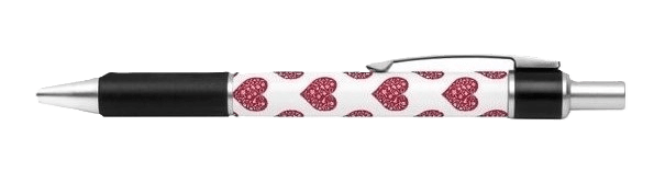 Cœurs peints et créés pour un stylo par Valérie Bourgaut
